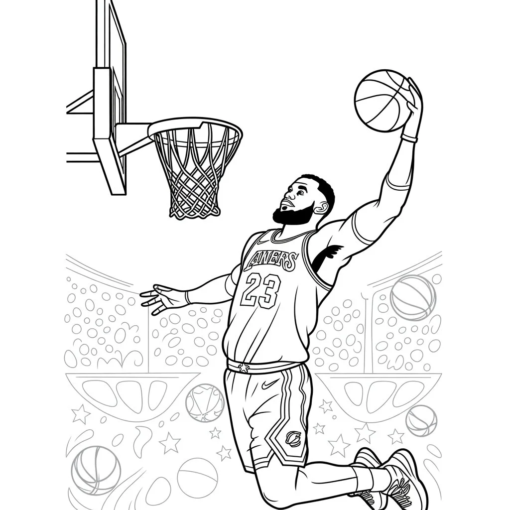 LeBron James dunking