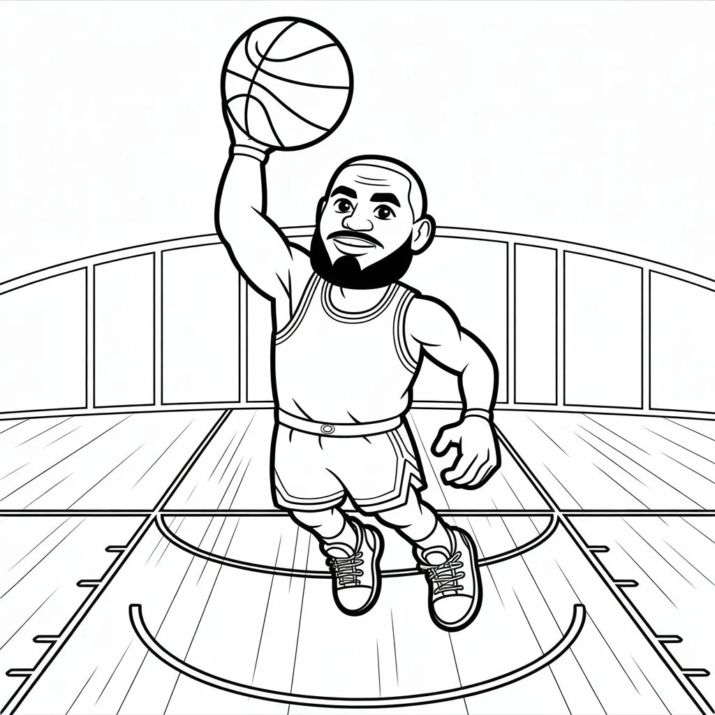LeBron James dunking
